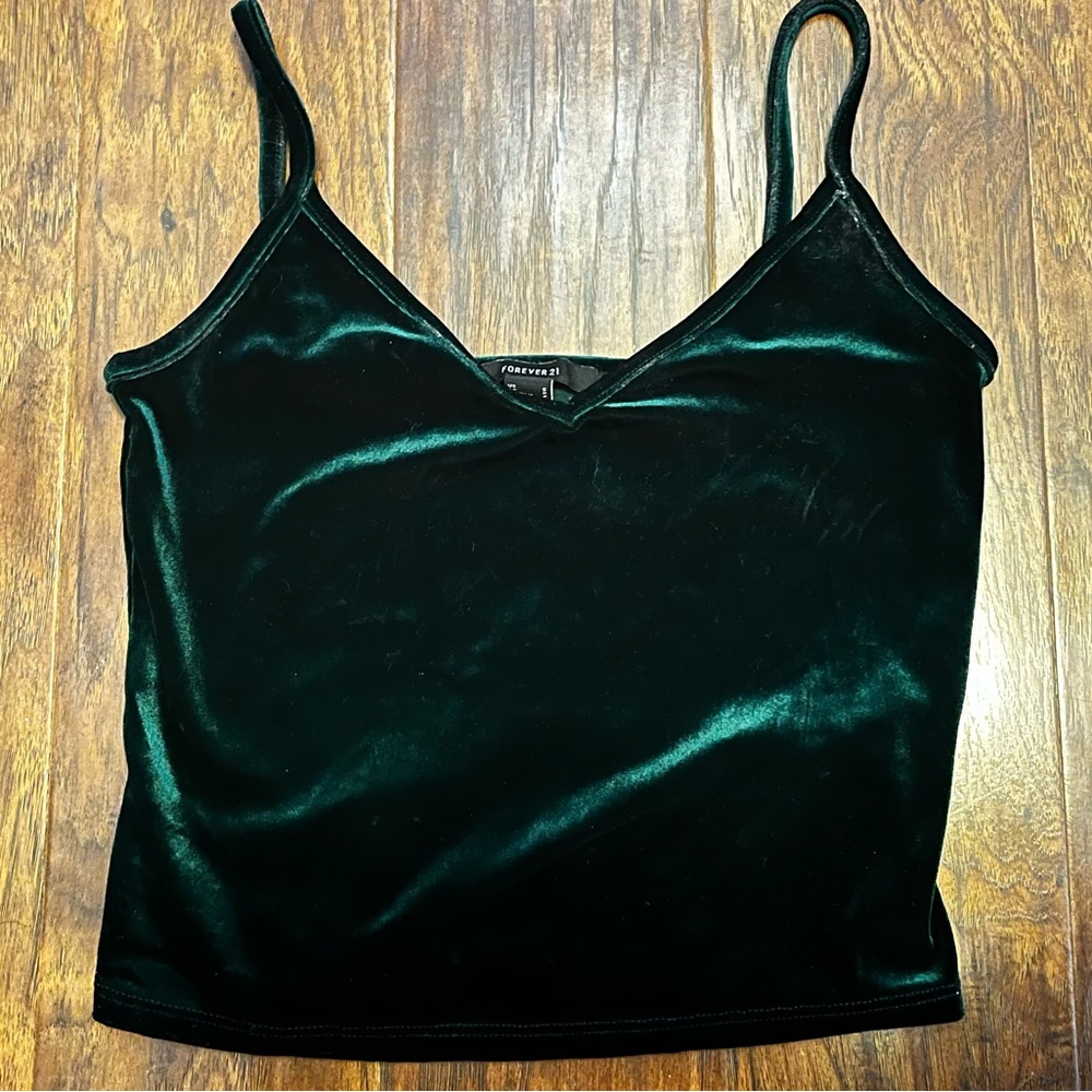 Forever 21 Velvet Green Tank Top